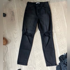 Eunina black mom cut jeans